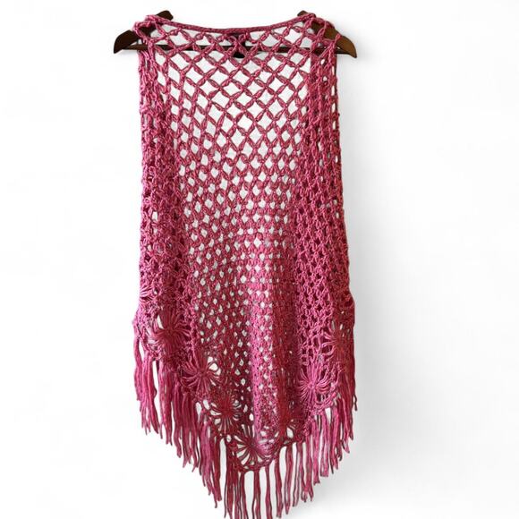 Y2k guess pink crocheted shawl - Picture 4 of 5